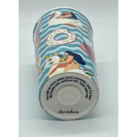 Summer Coffee Drink Tumbler Featuring Curvy Women w Pool Floats Body Positivity - Picture 5 of 7